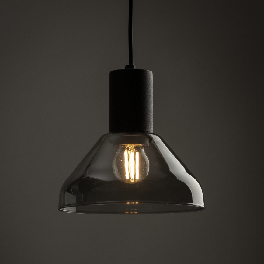 Żyrandol na lince do 1-fazowego systemu szynowego NEO 1xE27/15W/230V czarny/dym czarny