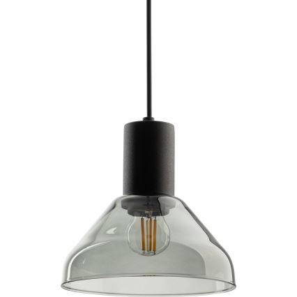 Żyrandol na lince do 1-fazowego systemu szynowego NEO 1xE27/15W/230V czarny/dym czarny