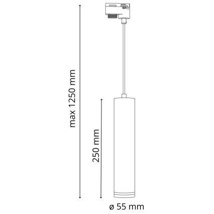 Żyrandol na łańcuchu do systemu szynowego PARIS 3xGU10/10W/230V + 1 m system szynowy biały