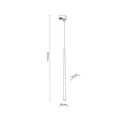 Żyrandol na łańcuchu do systemu szynowego PIANO 1xG9/8W/230V czarny