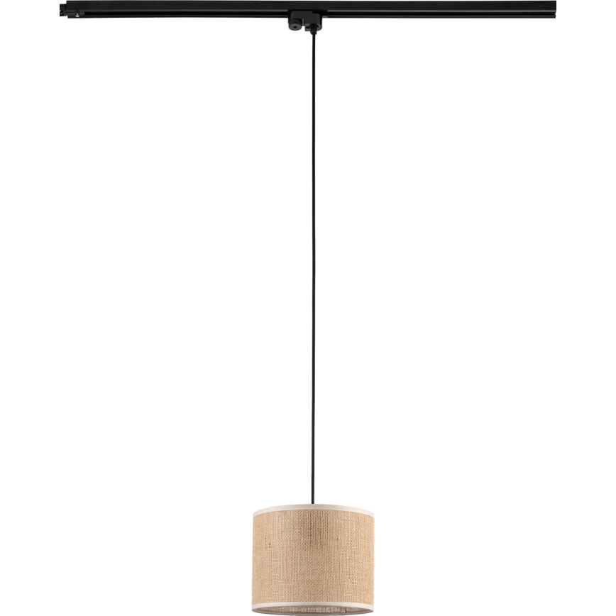 Żyrandol na lince do 1-fazowego systemu szynowego TRACER 1xE27/15W/230V śr. 20 cm czarny/brązowy