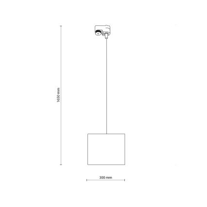 Żyrandol na lince do 1-fazowego systemu szynowego TRACER 1xE27/15W/230V śr. 30 cm czarny/biały
