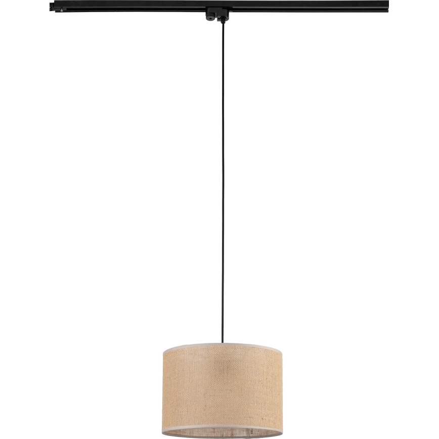 Żyrandol na lince do 1-fazowego systemu szynowego TRACER 1xE27/15W/230V śr. 30 cm czarny/brązowy