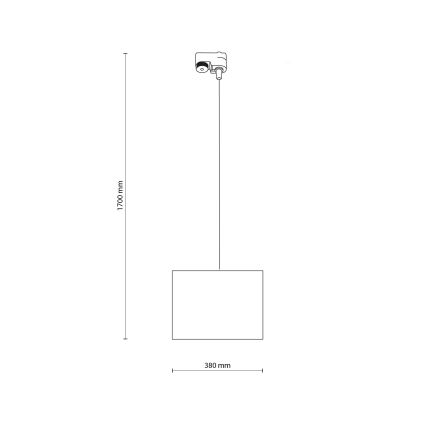 Żyrandol na lince do 1-fazowego systemu szynowego TRACER 1xE27/15W/230V śr. 38 cm czarny