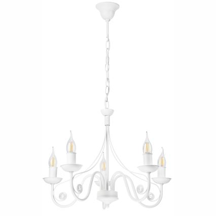 Żyrandol na łańcuchu DONATO 5xE14/40W/230V biały