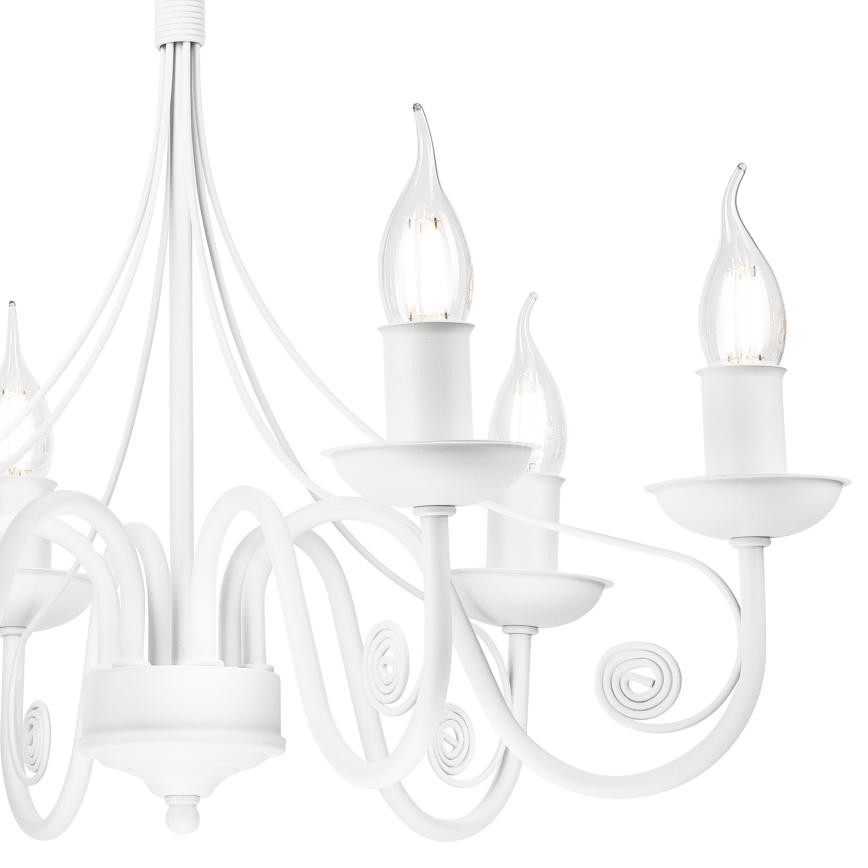 Żyrandol na łańcuchu DONATO 6xE14/40W/230V biały