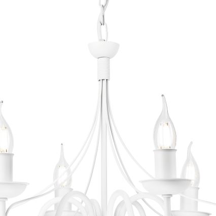 Żyrandol na łańcuchu DONATO 6xE14/40W/230V biały