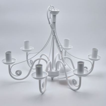 Żyrandol na łańcuchu DONATO 6xE14/40W/230V biały