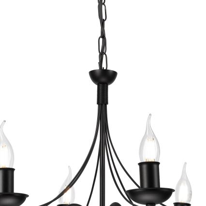 Żyrandol na łańcuchu DONATO 6xE14/40W/230V czarny