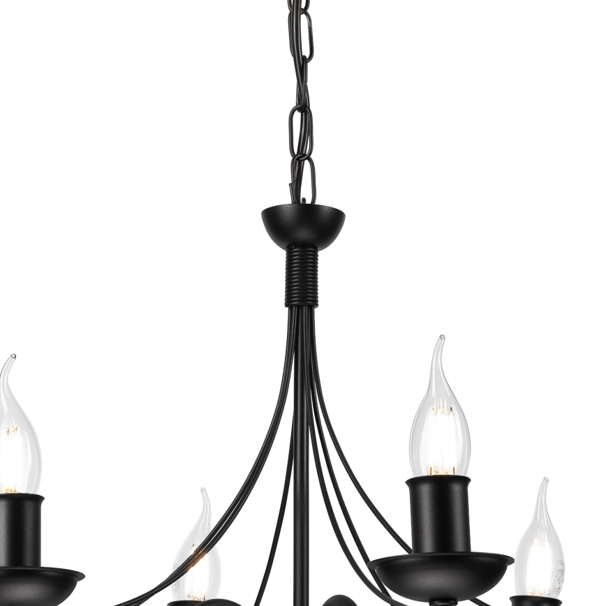 Żyrandol na łańcuchu DONATO 6xE14/40W/230V czarny