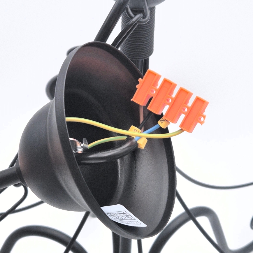Żyrandol na łańcuchu DONATO 6xE14/40W/230V czarny
