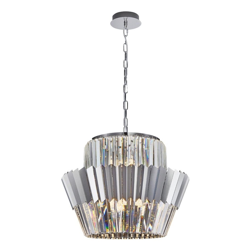 Żyrandol na łańcuchu DONNA 12xE14/40W/230V śr. 55 cm matowy chrom