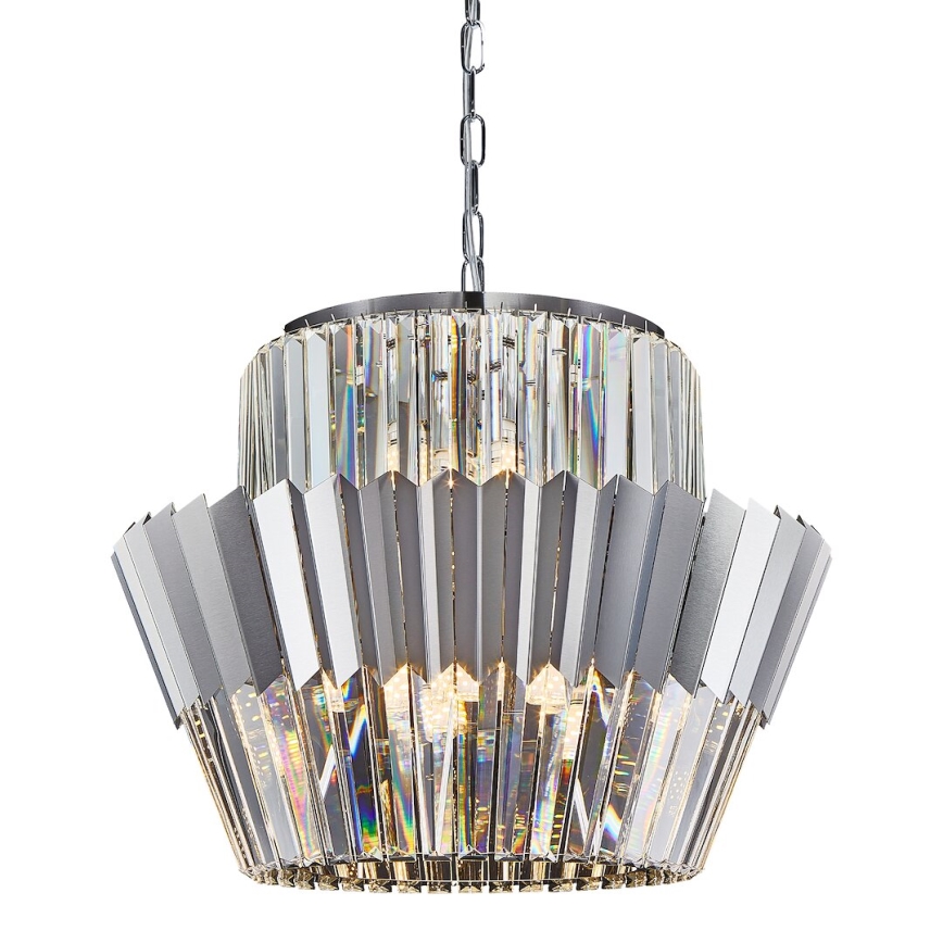 Żyrandol na łańcuchu DONNA 12xE14/40W/230V śr. 55 cm matowy chrom