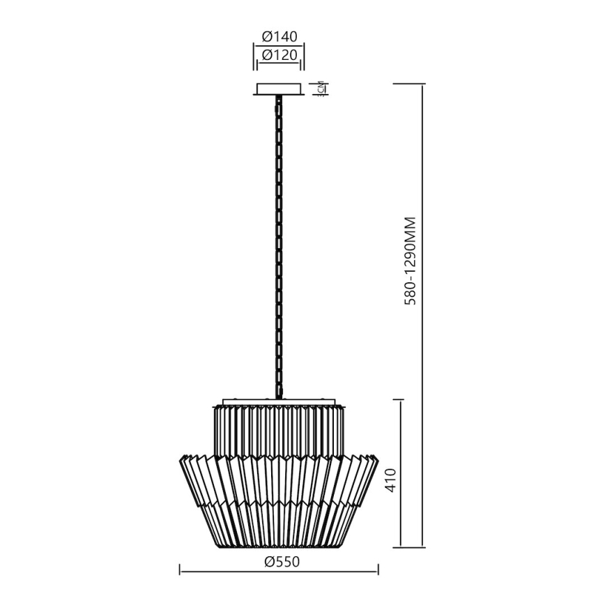 Żyrandol na łańcuchu DONNA 12xE14/40W/230V śr. 55 cm matowy chrom