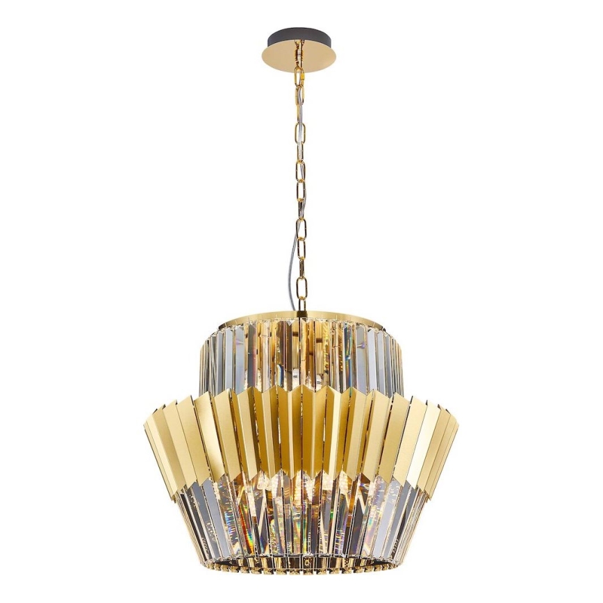 Żyrandol na łańcuchu DONNA 12xE14/40W/230V śr. 55 cm złoty