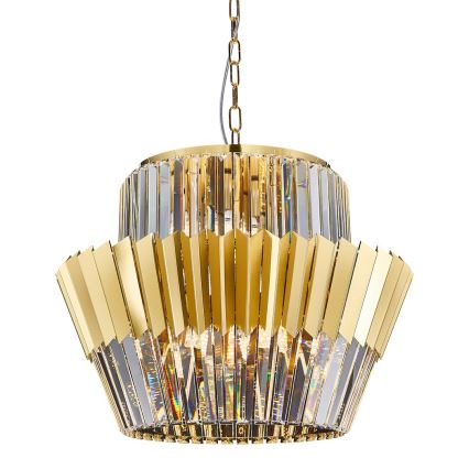 Żyrandol na łańcuchu DONNA 12xE14/40W/230V śr. 55 cm złoty