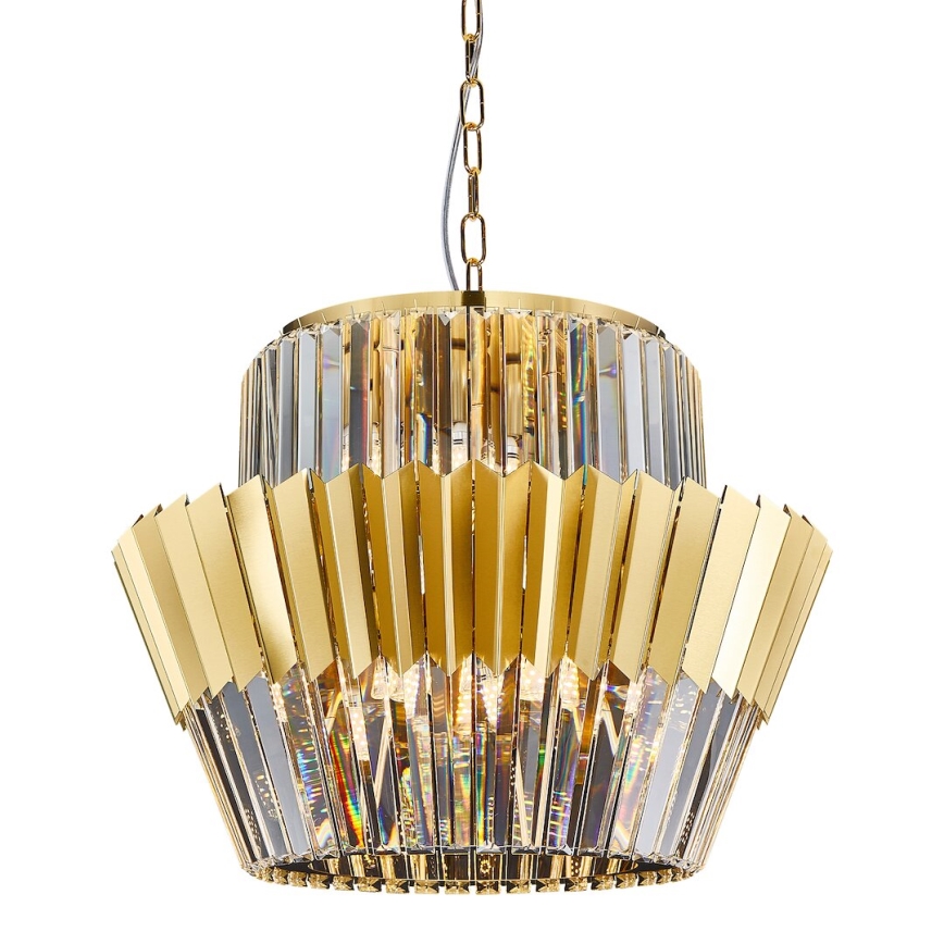 Żyrandol na łańcuchu DONNA 12xE14/40W/230V śr. 55 cm złoty