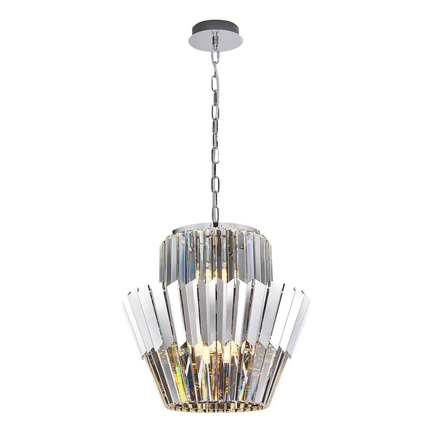 Żyrandol na łańcuchu DONNA 9xE14/40W/230V śr. 45 cm matowy chrom