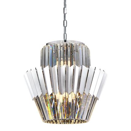 Żyrandol na łańcuchu DONNA 9xE14/40W/230V śr. 45 cm matowy chrom