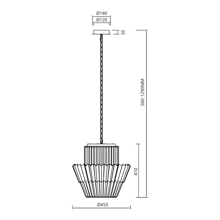 Żyrandol na łańcuchu DONNA 9xE14/40W/230V śr. 45 cm matowy chrom
