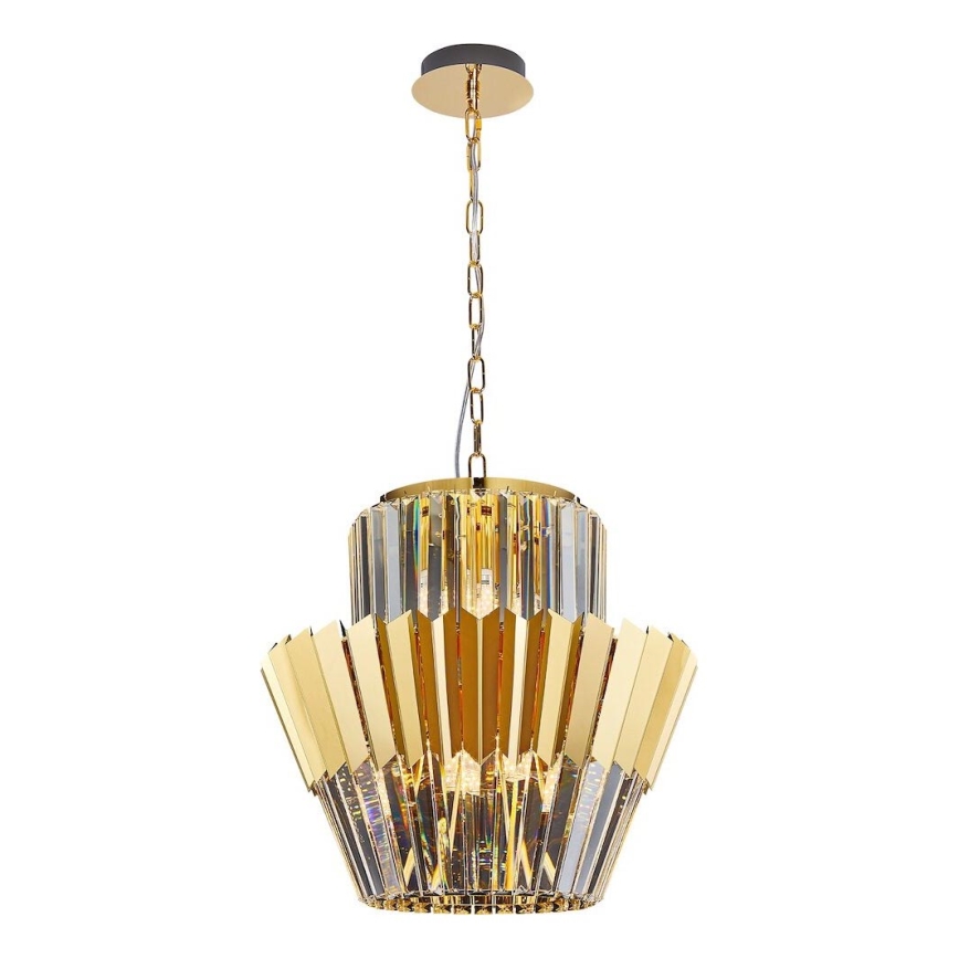 Żyrandol na łańcuchu DONNA 9xE14/40W/230V śr. 45 cm złoty