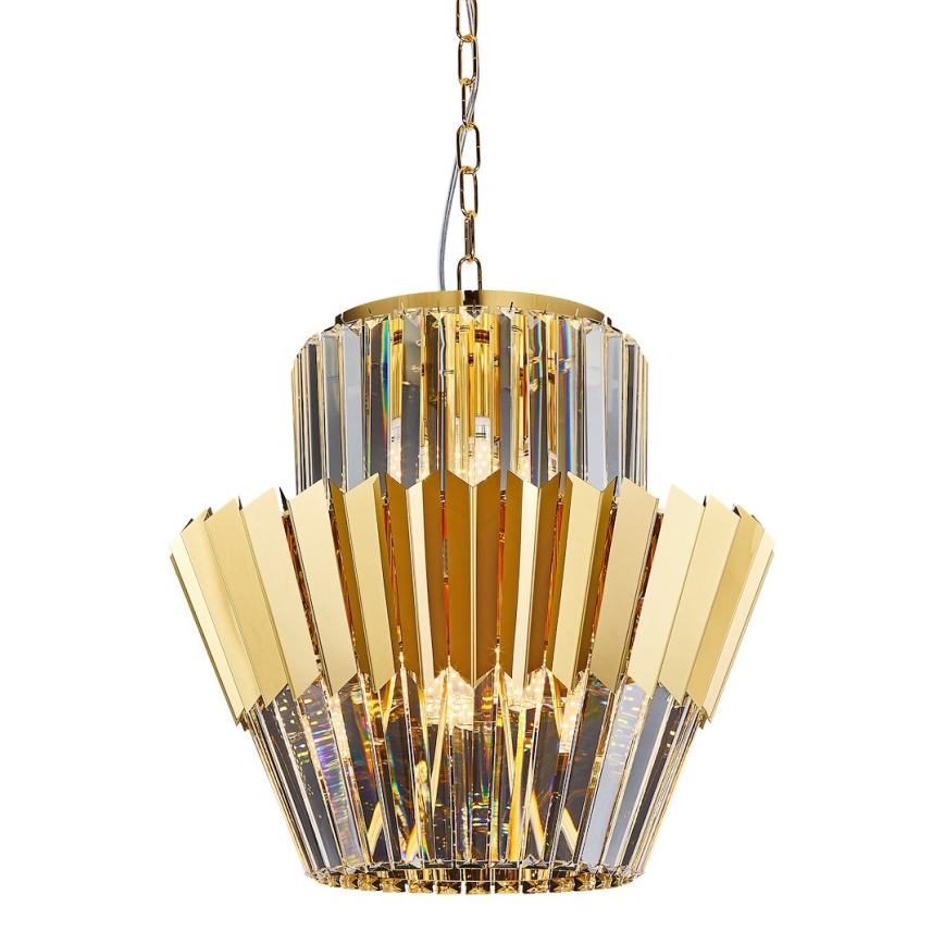 Żyrandol na łańcuchu DONNA 9xE14/40W/230V śr. 45 cm złoty