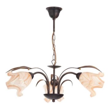 Żyrandol na łańcuchu DUCATTI 3xE14/10W/230V brąz