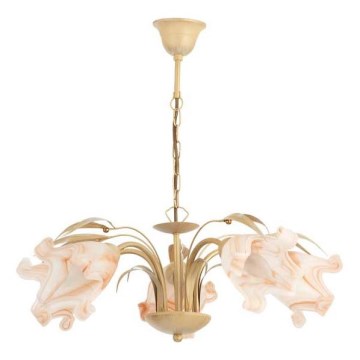 Żyrandol na łańcuchu DUCATTI 5xE14/10W/230V złoty