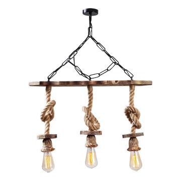 Żyrandol na łańcuchu EREBOS 3xE27/40W/230V brązowy