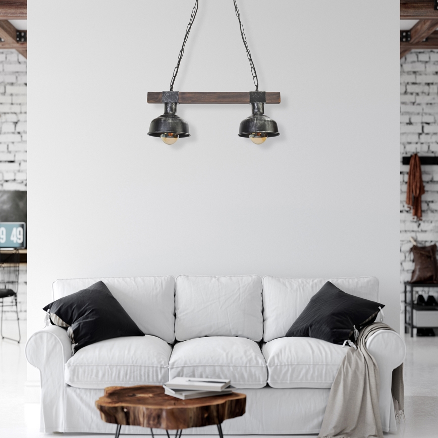 Żyrandol na łańcuchu FARO 2xE27/60W/230V