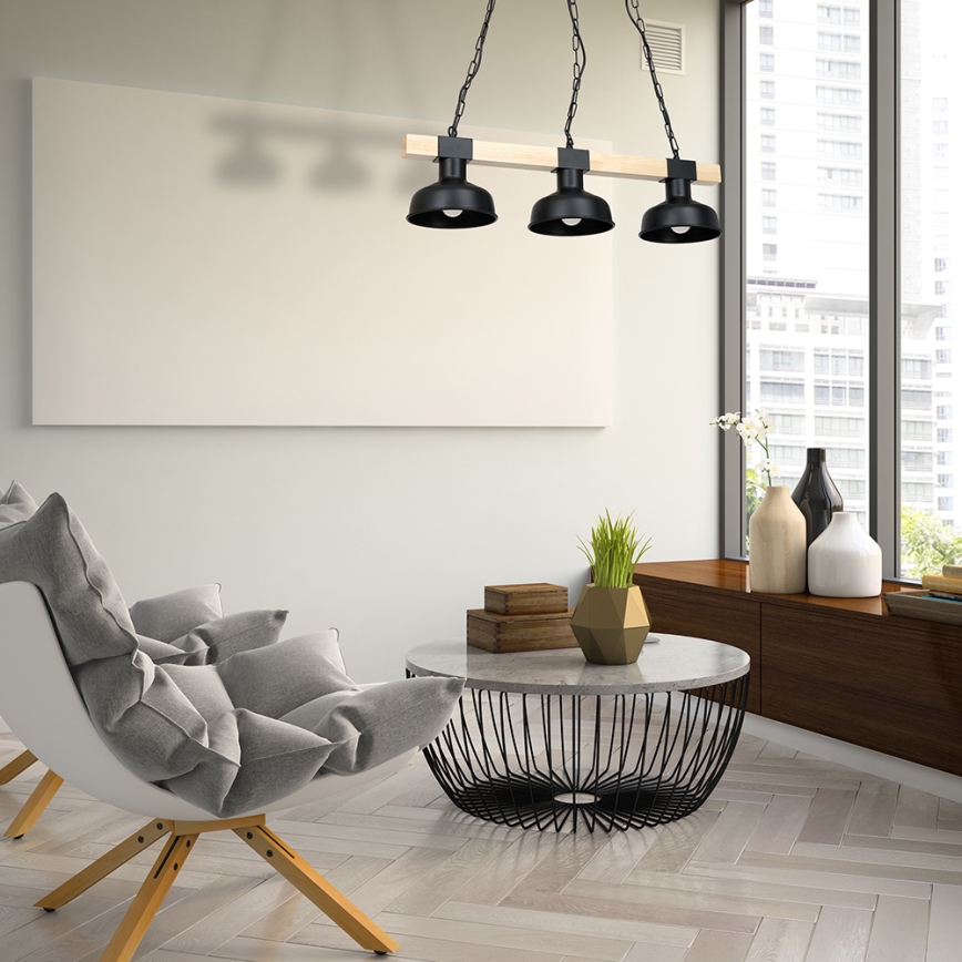 Żyrandol na łańcuchu FARO 3xE27/60W/230V