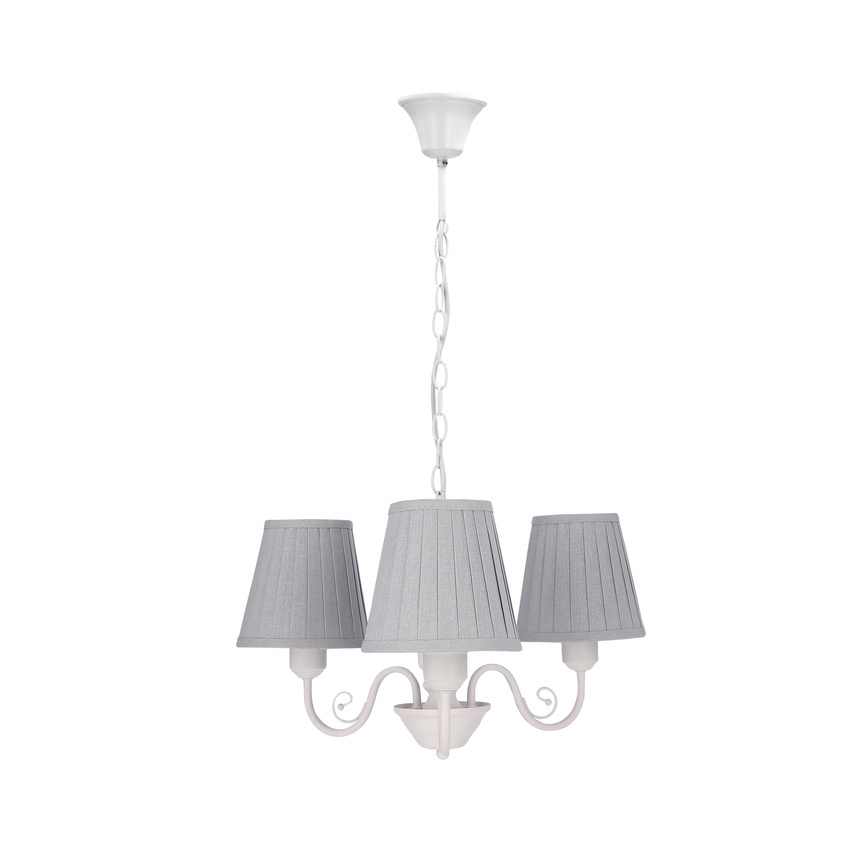 Żyrandol na łańcuchu FIREZ 3xE27/40W/230V biały/szary