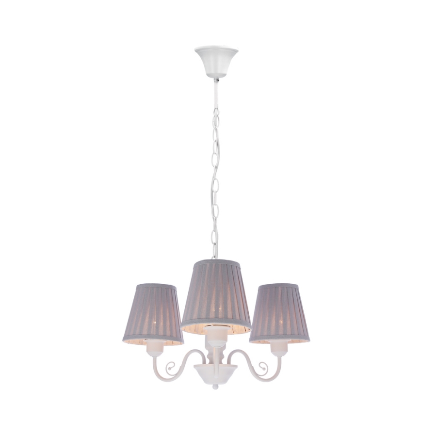 Żyrandol na łańcuchu FIREZ 3xE27/40W/230V biały/szary