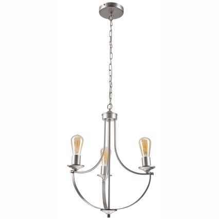 Żyrandol na łańcuchu GINA 3xE27/60W/230V matowy chrom