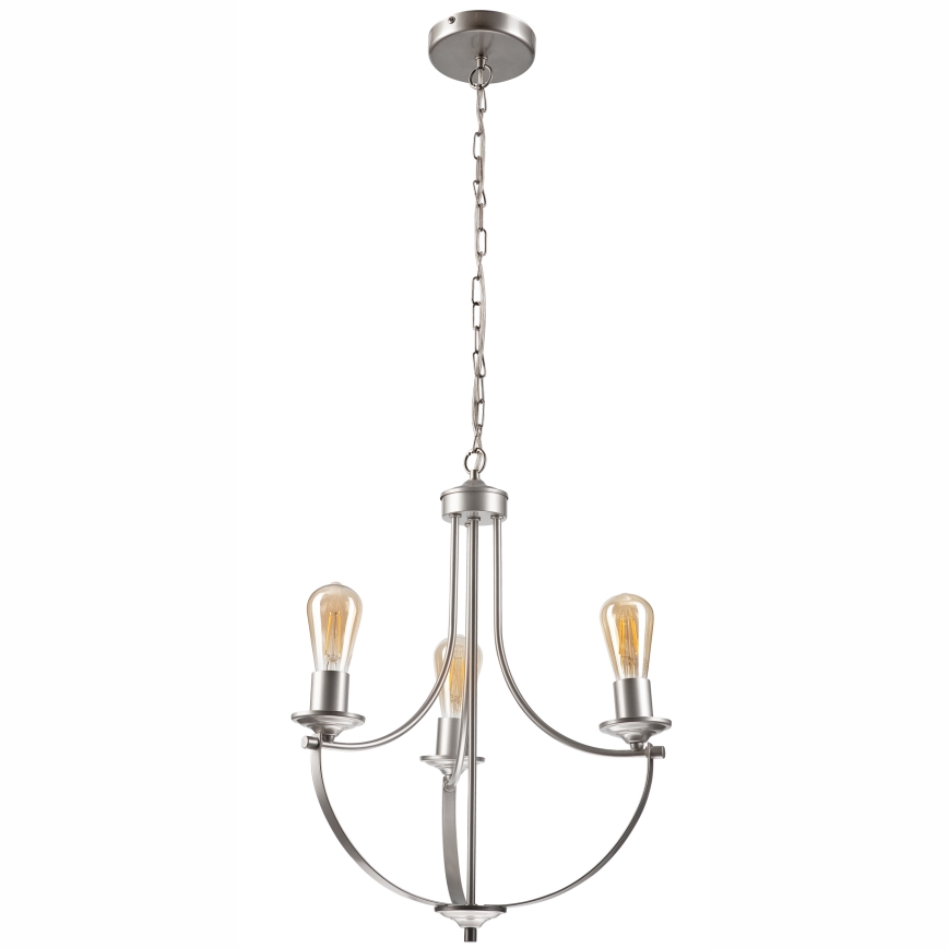Żyrandol na łańcuchu GINA 3xE27/60W/230V matowy chrom