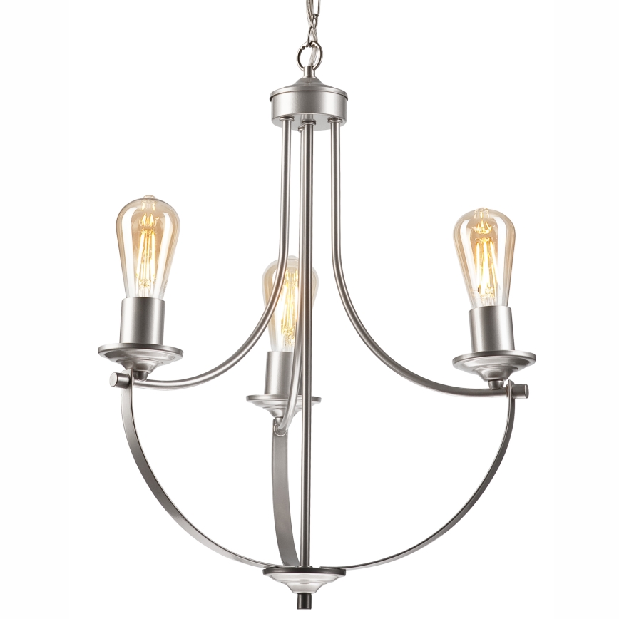 Żyrandol na łańcuchu GINA 3xE27/60W/230V matowy chrom