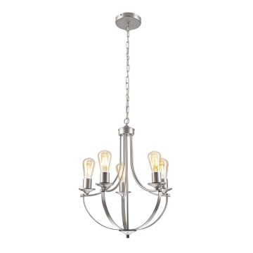 Żyrandol na łańcuchu GINA 5xE27/60W/230V matowy chrom