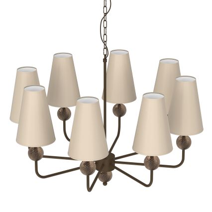 Żyrandol na łańcuchu GRENADA 8xE14/15W/230V beżowy