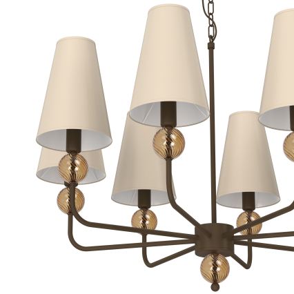 Żyrandol na łańcuchu GRENADA 8xE14/15W/230V beżowy