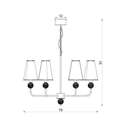 Żyrandol na łańcuchu GRENADA 8xE14/15W/230V beżowy