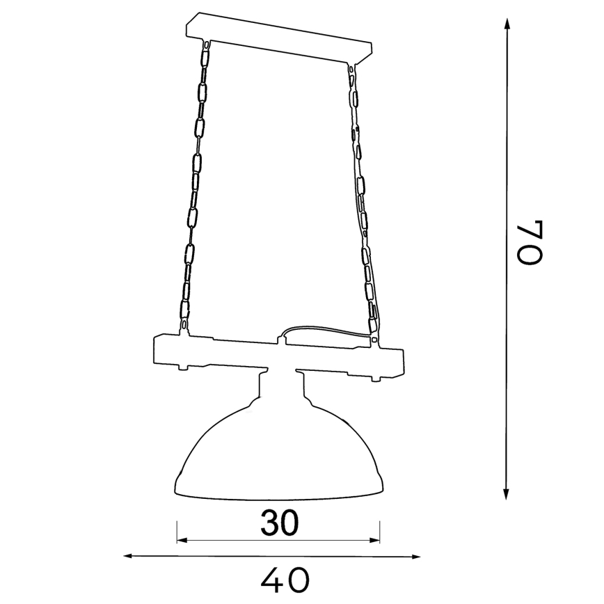 Żyrandol na łańcuchu HAKON 1xE27/60W/230V białe drewno