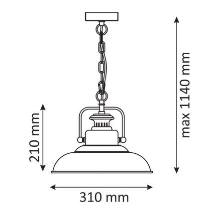 Żyrandol na łańcuchu ICELAND 1xE27/20W/230V