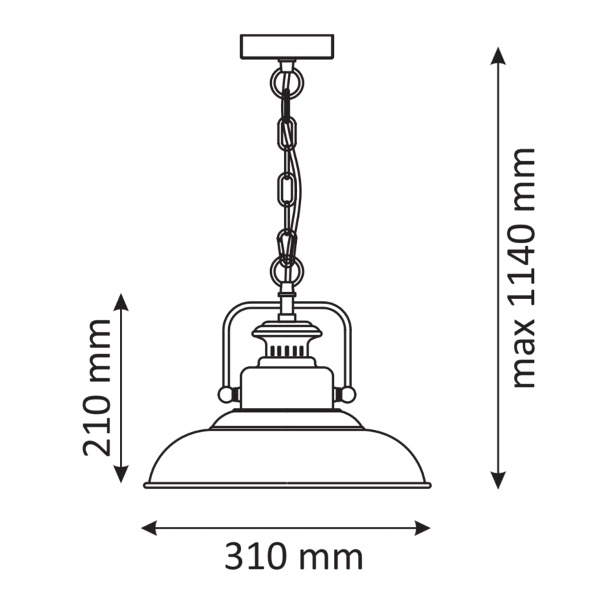 Żyrandol na łańcuchu ICELAND 1xE27/20W/230V