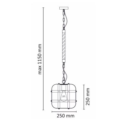 Żyrandol na łańcuchu KLATKA 1xE27/10W/230V