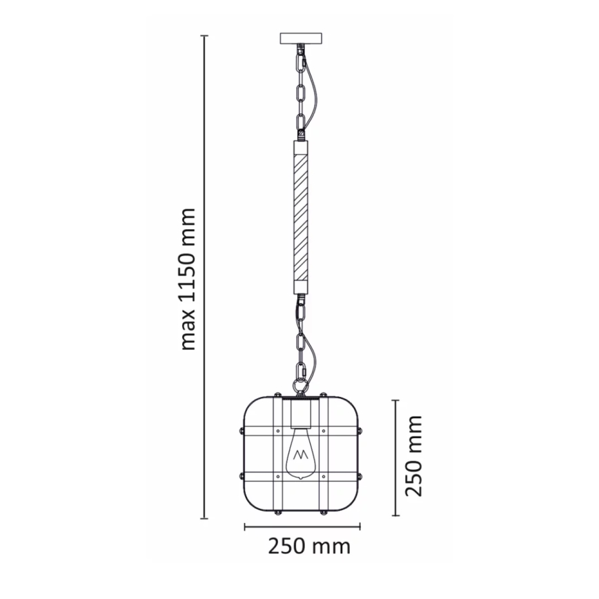 Żyrandol na łańcuchu KLATKA 1xE27/10W/230V