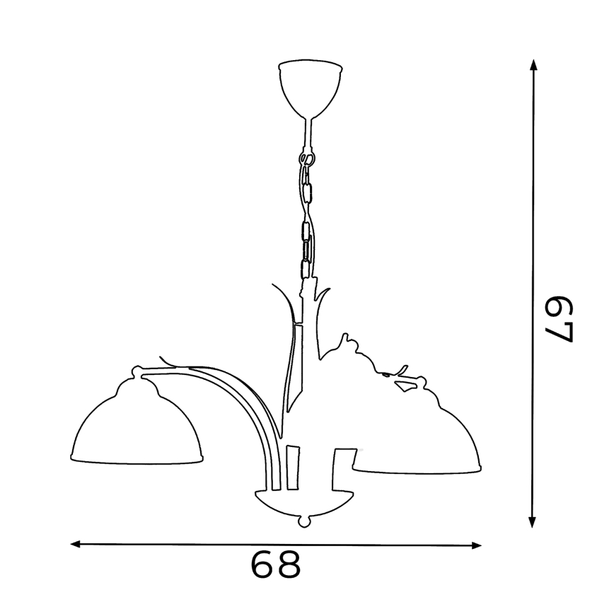 Żyrandol na łańcuchu KORFU 3xE27/60W/230V