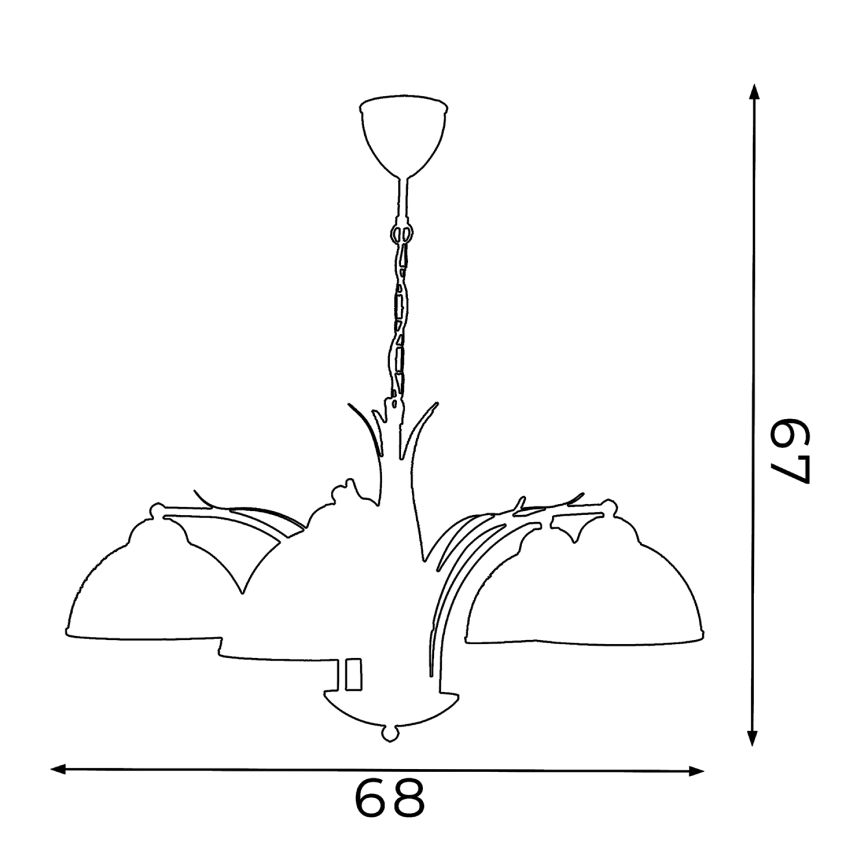Żyrandol na łańcuchu KORFU 5xE27/60W/230V