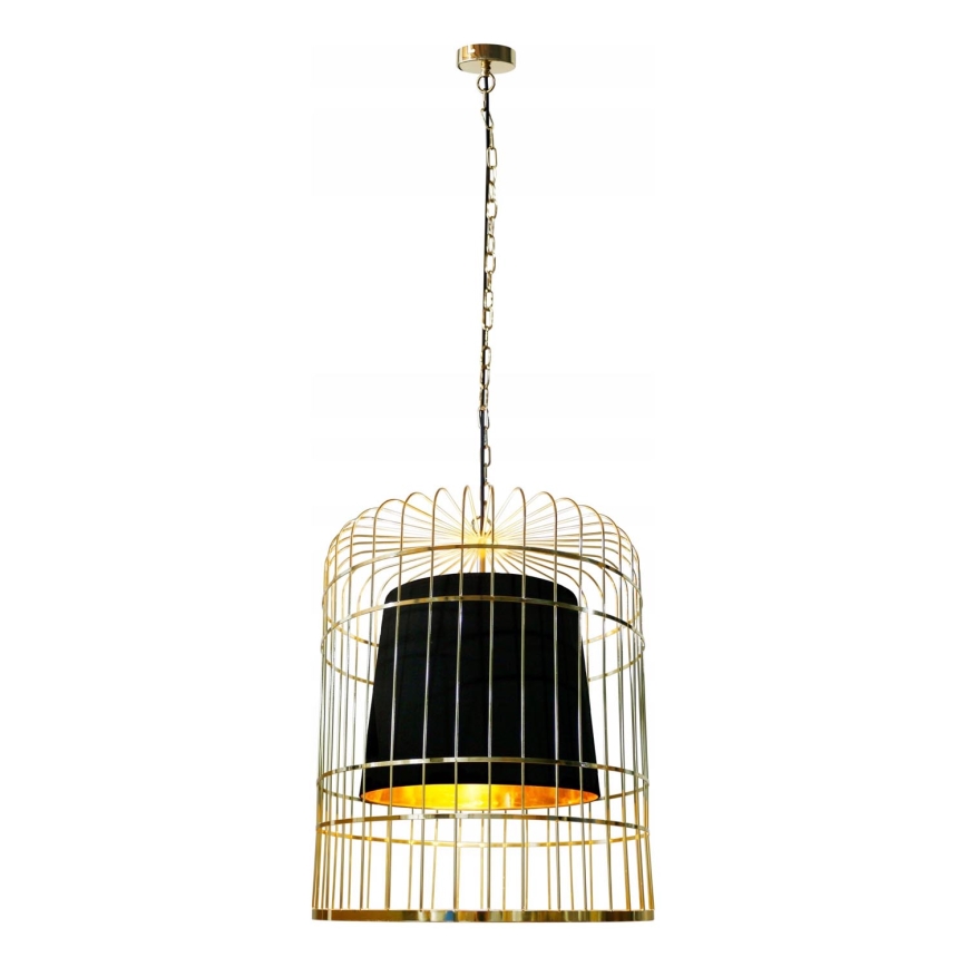 Żyrandol na łańcuchu LONGIS 2xE27/60W/230V śr. 60 cm złoty/czarny