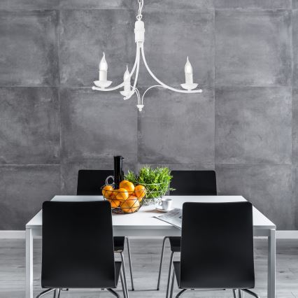 Żyrandol na łańcuchu LUCY 3xE14/60W/230V biały