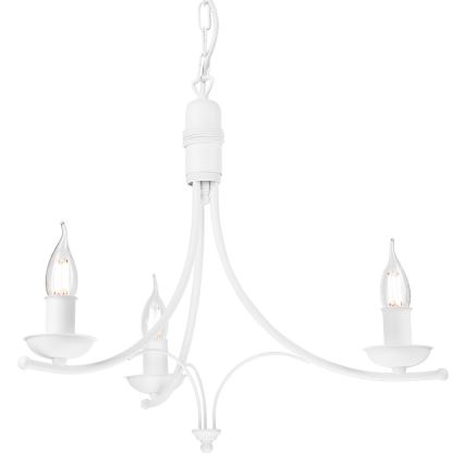 Żyrandol na łańcuchu LUCY 3xE14/60W/230V biały